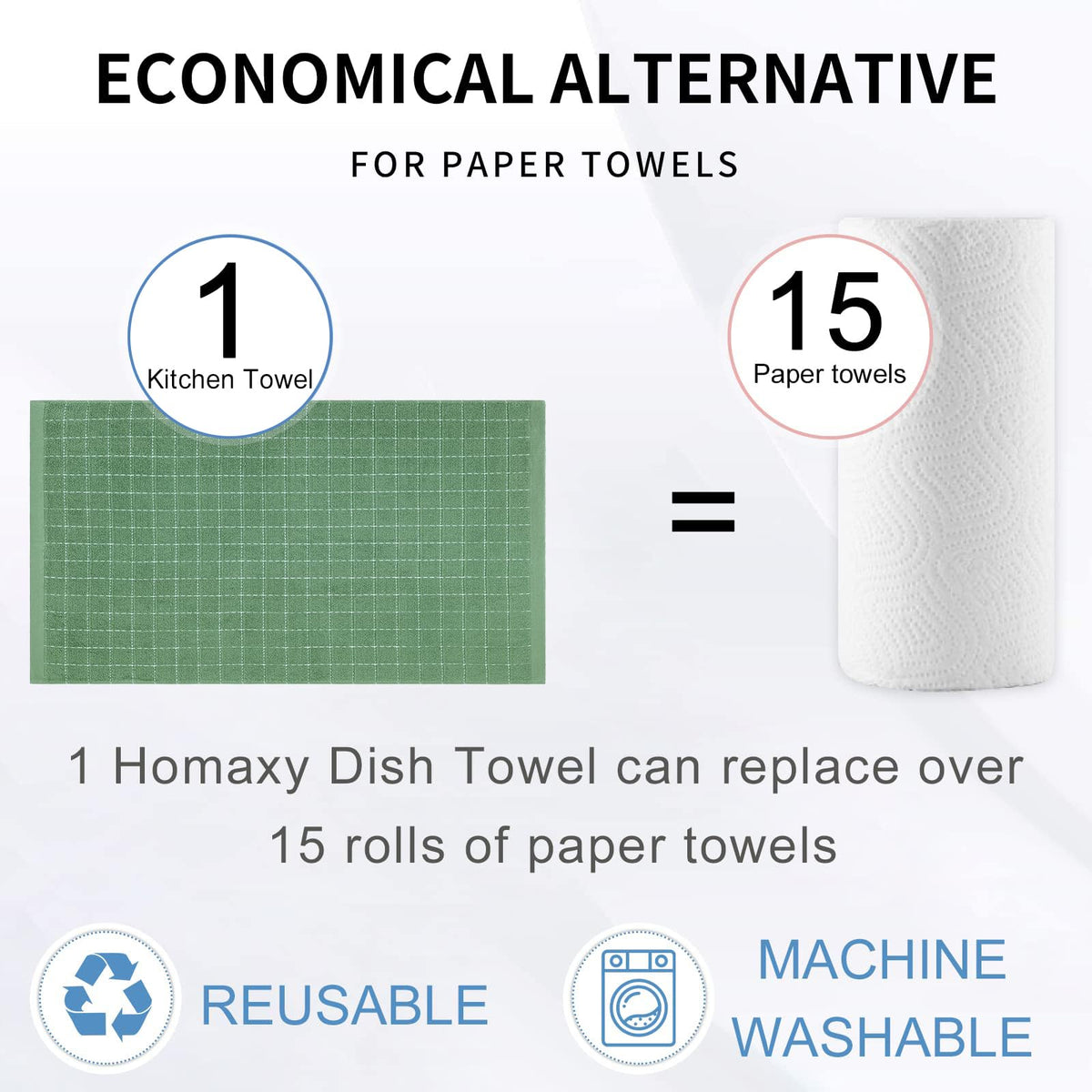100% Cotton Terry Kitchen Towels (6 Count)