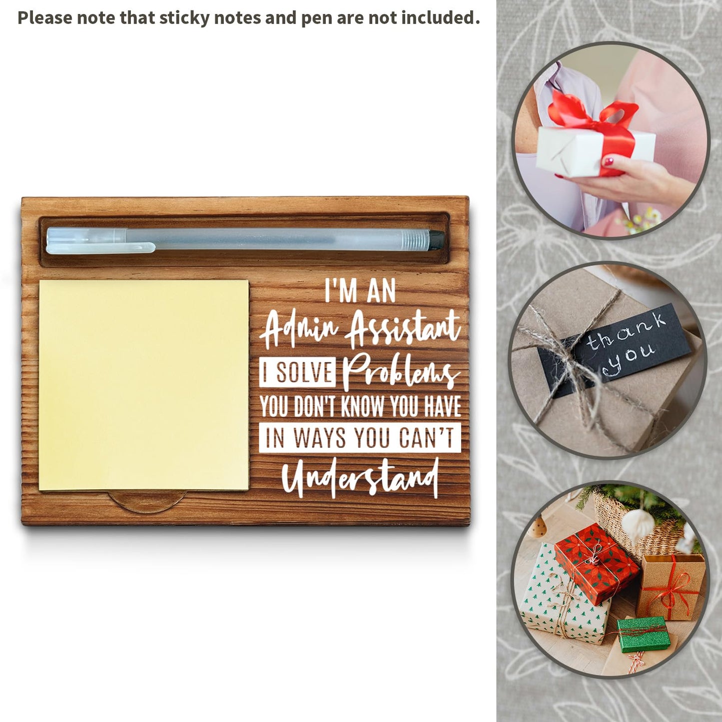Admin Assistant Gifts, Admin Assistant Sticky Note Holder, Admin Assistant Office Decor, Admin Assistant Desk Organization, Admin Assistant Desk Self-Stick Note Pad Holders WPP38