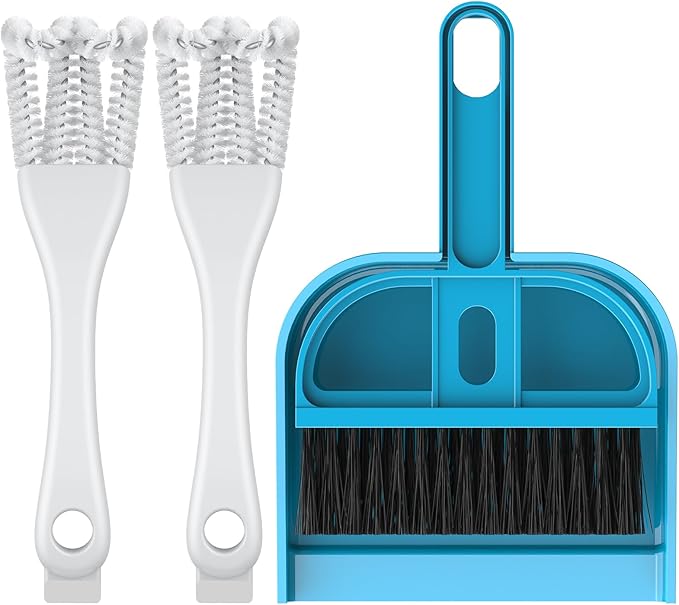 Pawfly 2 Pcs Bird Cage Cleaner Brush, 2-in-1 Bird Cage Cleaning Brush, Bird Poop Remover for Perches, Kennels & Small Animal Cages, Bird Cage Accessories, Bird Droppings Removal Brush