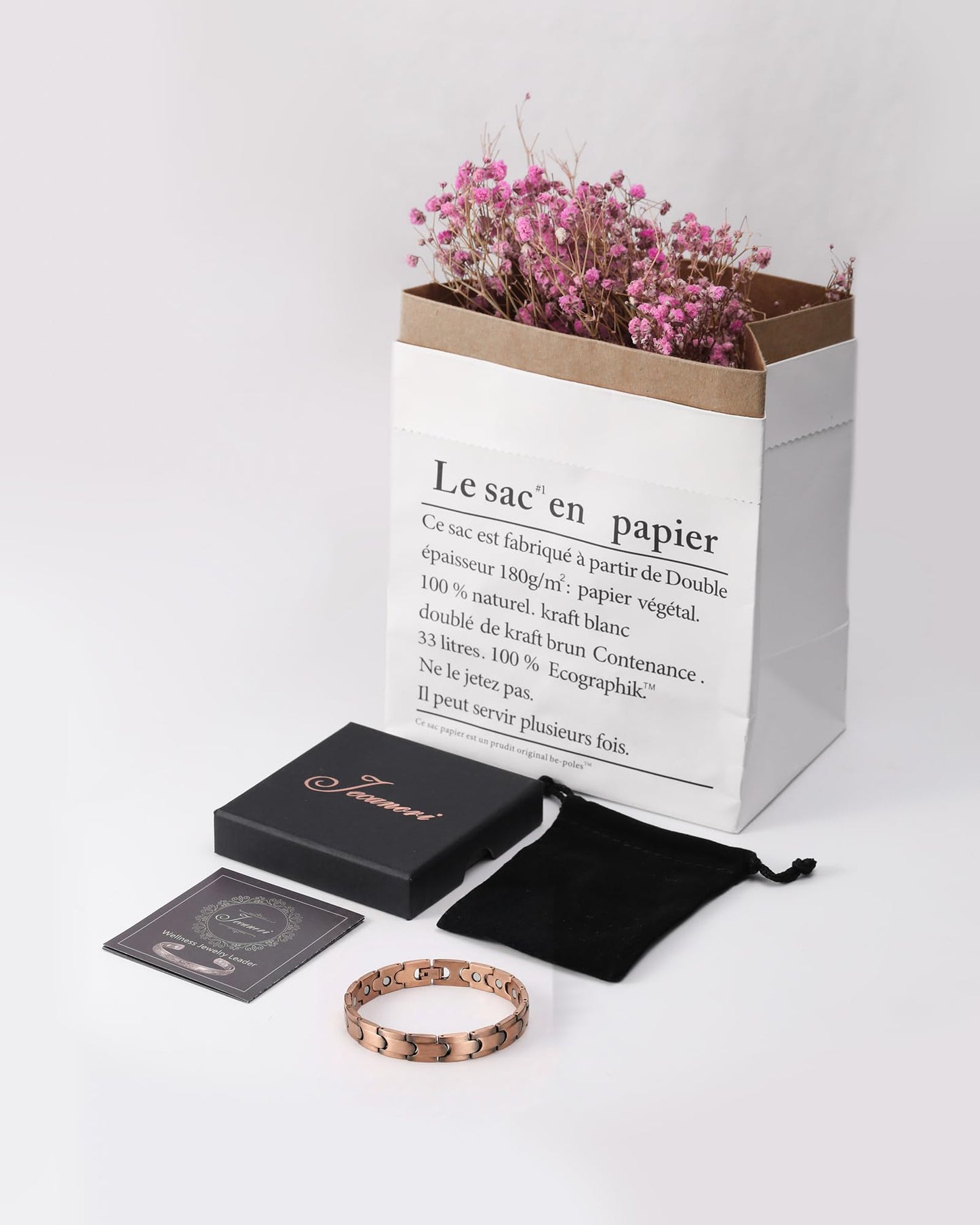 Jecanori Magnetic Copper Bracelet for Women With 3500 Gauss Magnets, Adjustable Length,Ideal Gift