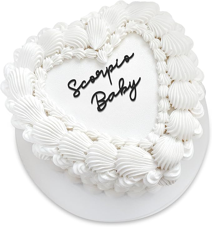Libra Cake Topper – Zodiac Birthday Decoration for Libra Season, Horoscope Party Supplies for Baby or Adult Birthday (Scorpio baby black)