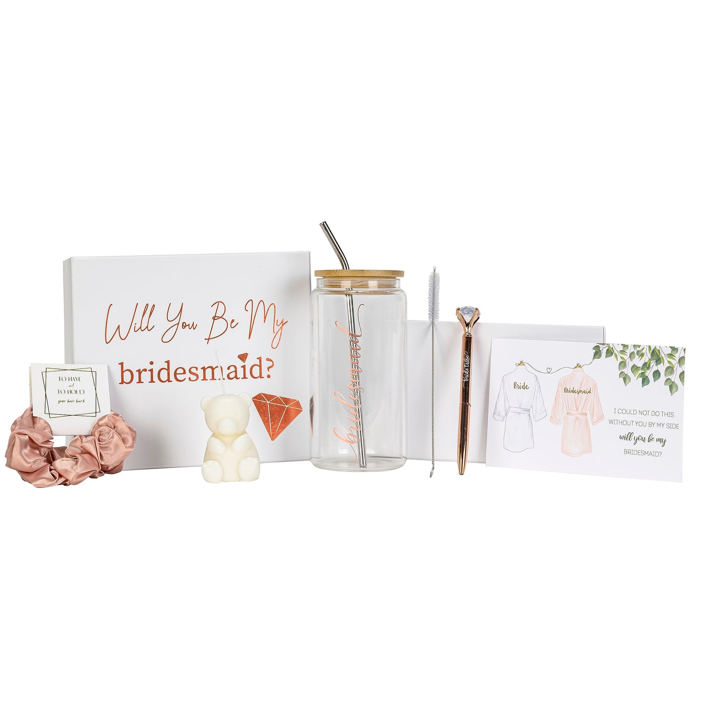 Heather & Willow Bridesmaid Proposal Set | Bridal Gift Boxes with Lids & Favors for Bachelorette Party