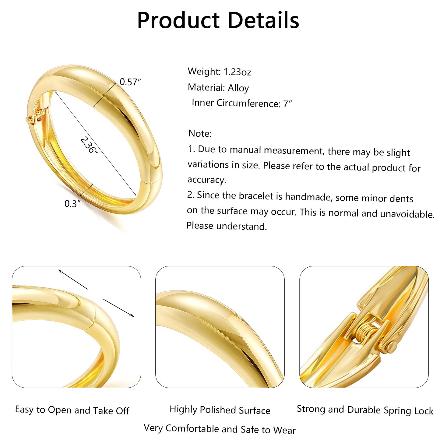Chunky Gold Bangle Bracelets for Women, Dainty 14k Gold Plated Big Stackable Bangles Set, Trendy Statement Cuff Bracelet Stack Fashion Jewelry Gifts (2 Silver & gold bangles)
