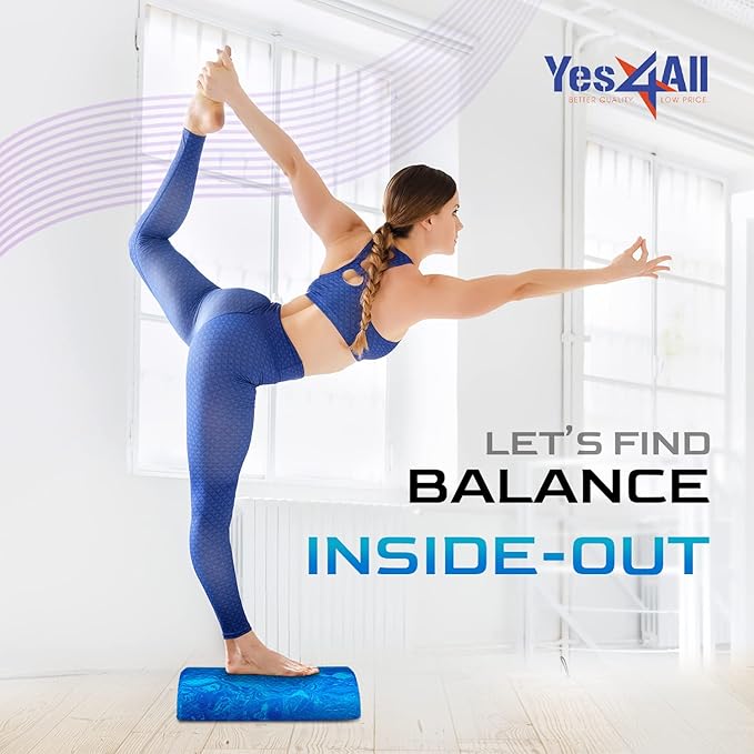 Yes4All Medium-Density EVA Foam Roller for Back - Half Back Roller for Exercise, Yoga & Pilates 12/36 inch