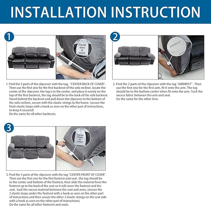 ULTICOR Velvet 8-Pieces Recliner Sofa Covers Stretch Reclining Couch Covers for 3 Cushion Reclining Sofa Slipcovers Furniture Covers Thick Soft Washable (3 Seater Recliner Cover, Chocolate)