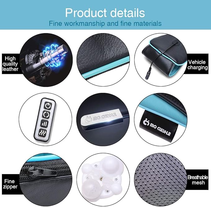 Mo Cuishle Shiatsu Back Shoulder and Neck Massager with Heat, Electric Deep Tissue 4D Kneading Massage, Best Gifts for Women Men Mom Dad, Fathers Day, Mothers Day, Christmas Gifts