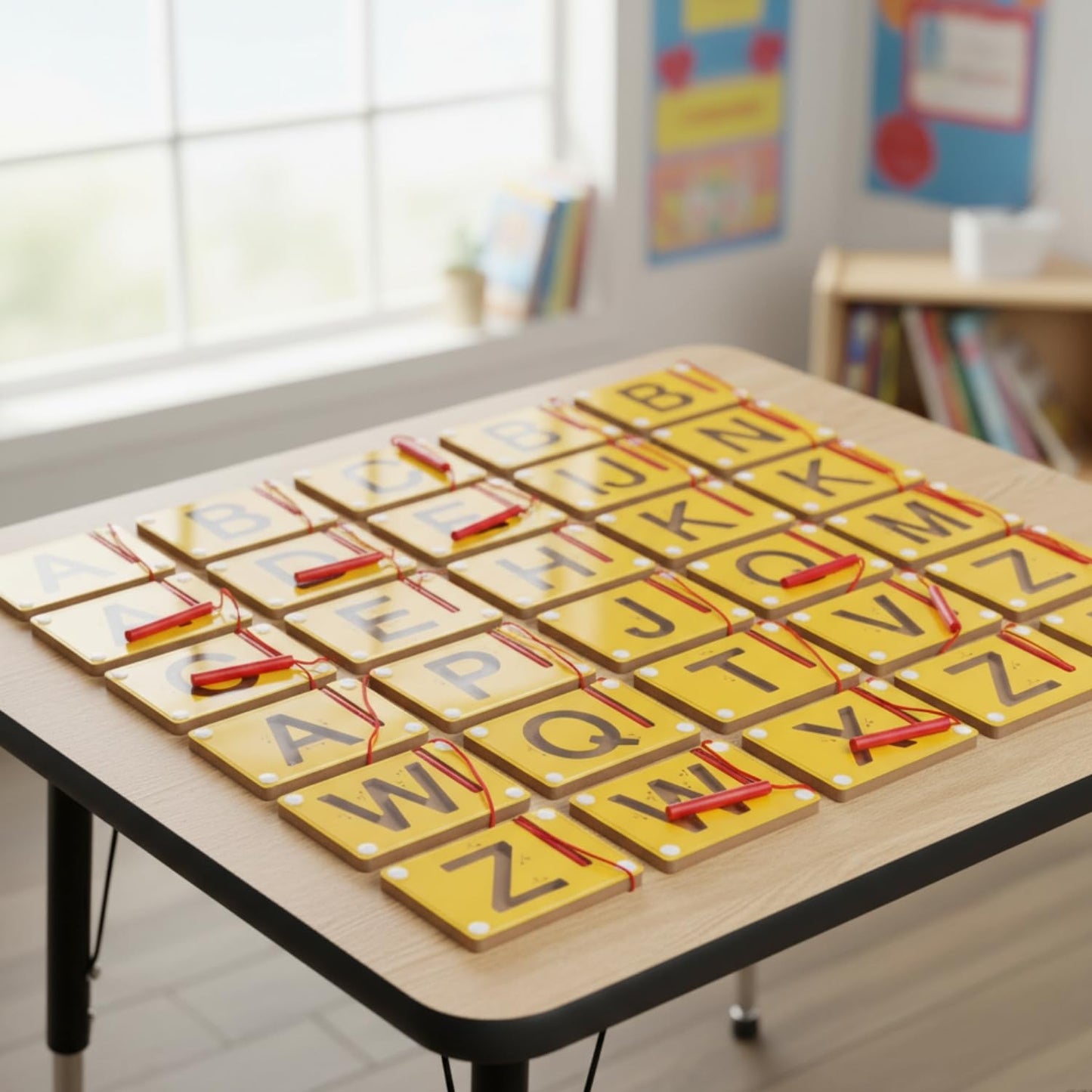 Fun Express 13 3/4" x 9 3/4" Alphabet Wood Tracing Boards – 26 Pieces