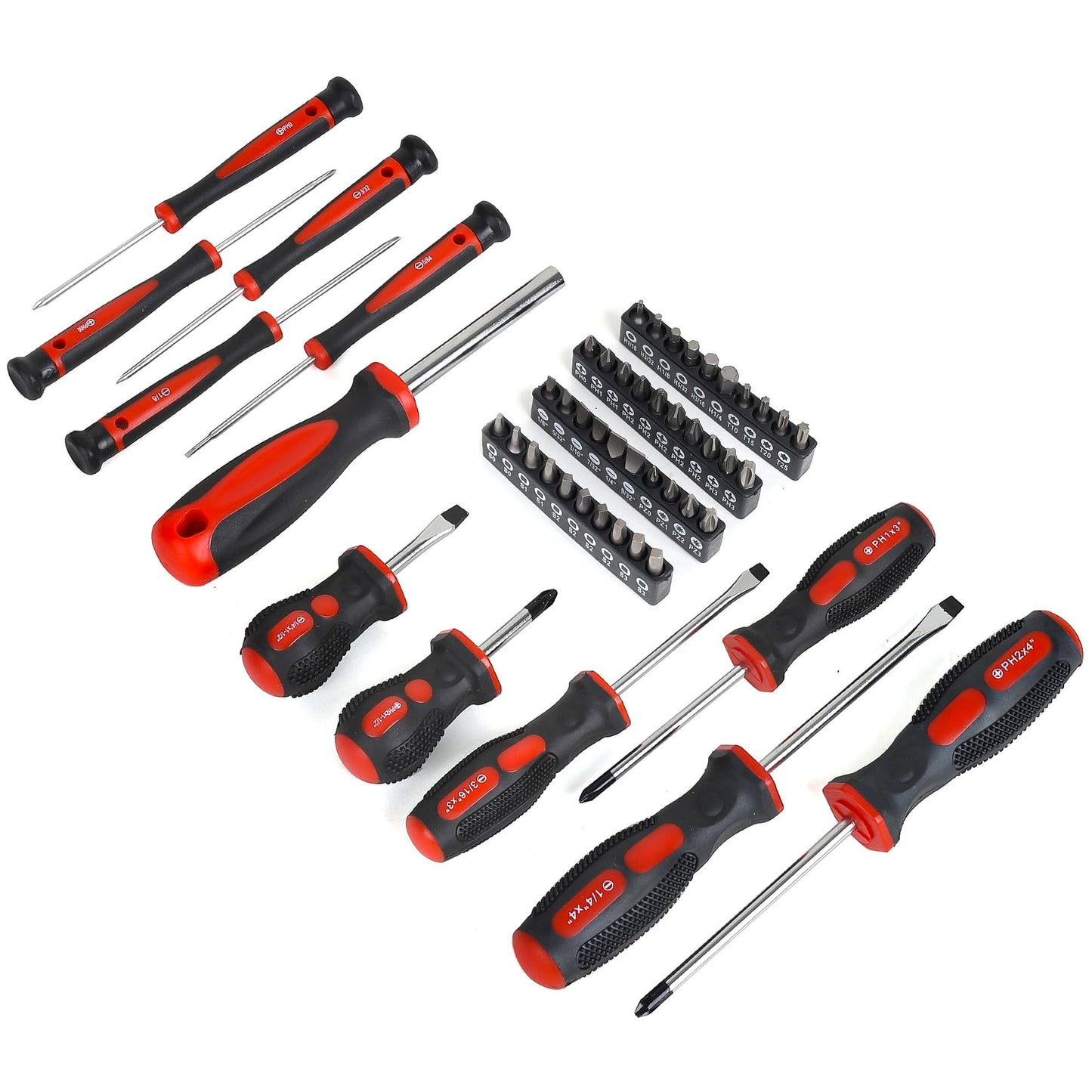 FASTPRO 220-Piece Home Tool Set, Household Repairing Tool Kit with 12-Inch Wide Mouth Open Storage Tool Bag, Red