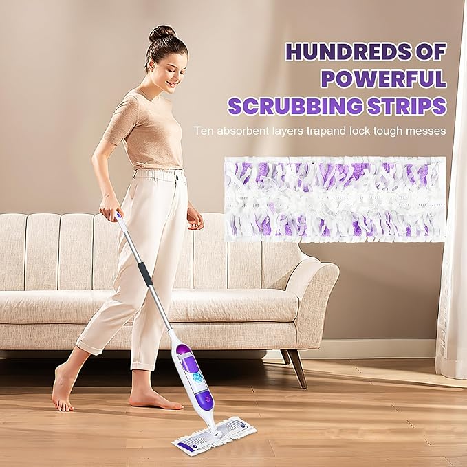 24 Pack Disposable Power Mop Pads Refills Compatible with Swiffer Power Mop Multi-Surface Replacement Mopping Refills Pads for All Hard Floor Cleaning
