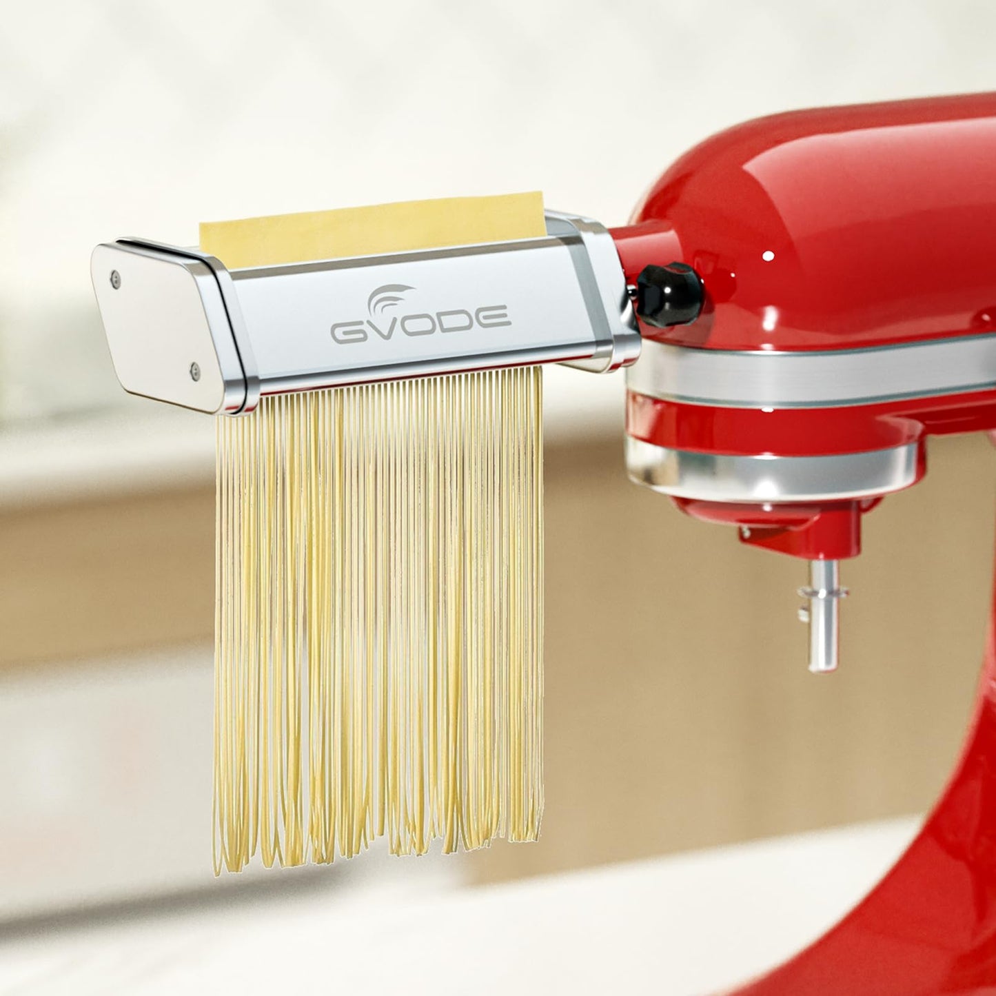 Pasta Attachment for KitchenAid Stand Mixer Included Pasta Sheet Roller, Spaghetti Cutter and Fettuccine Cutter Pasta Maker Stainless Steel Accessories 3Pcs by Gvode