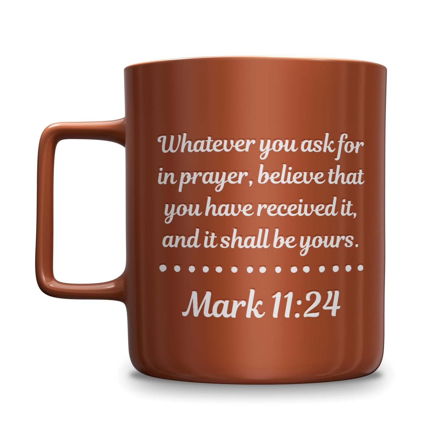 PRAY THEN COFFEE 22 oz Oversized Coffee Mug With Upgraded Design Mark 11:24 Bible Verse - Extra Large Coffee Mug Perfect for Gifts - Great for Tea, Cappuccino, Latte, and Macchiato - Terracotta
