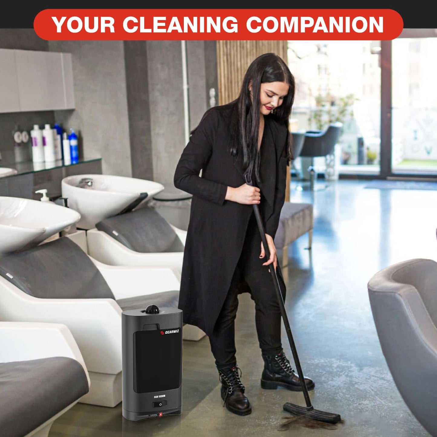 Gearwiz 1400W Touchless Automatic Vacuum Dustpan – Motion Sensor Hands-Free Electric Dustpan for Pet Hair Dirt & Debris – Powerful and Energy Efficient Cleaning Solution for Home Kitchen & Office
