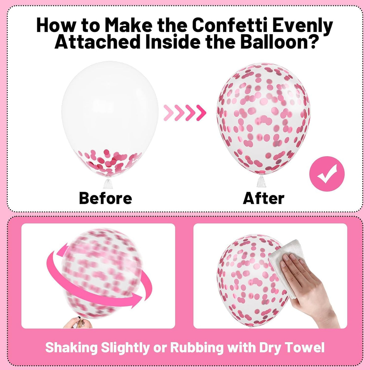 Pastel Pink Confetti Birthday Balloon Kit