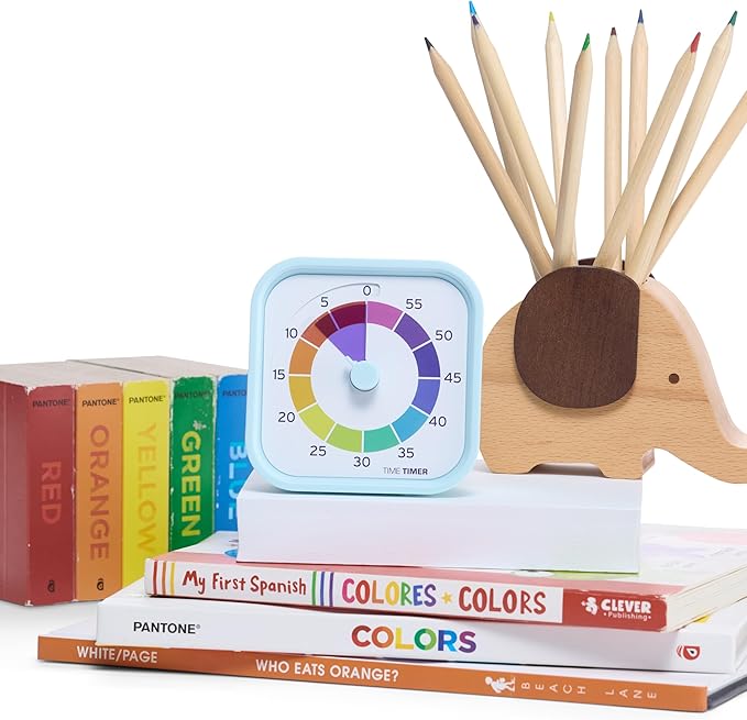 Time Timer MOD - Home Edition - Rainbow Wheel - Individual Sized 60 Minute Visual Countdown Timer with 5 Minute Color Segments for Kids, Toddlers, Students, with Silent Operation (Multicolor)