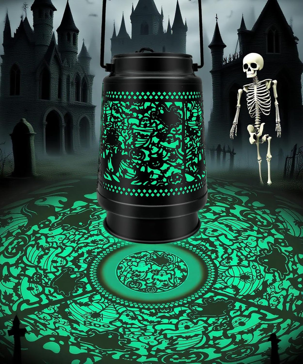 Halloween Decor Solar Lanterns Outdoor Waterproof Halloween Decorations Scary Ghost Spooky Lights for Garden, Patio, Yard, Lawn Porch Hanging Solar Lights Unique Gifts for Outdoor Decor