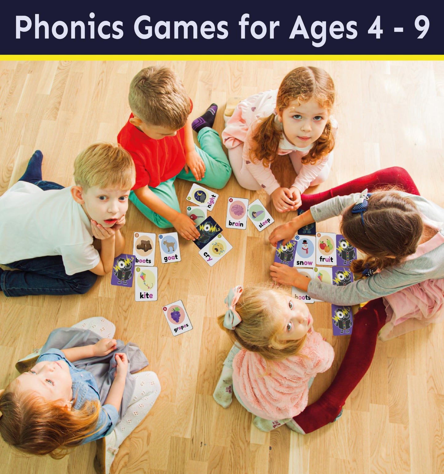 THE BAMBINO TREE WOWELs Phonics and Vowel Sounds Card Game - Learn to Read Kindergarten 1st 2nd Grade Learning - Short Vowel CVC Words and Long Vowel Matching Game 2-8 Players