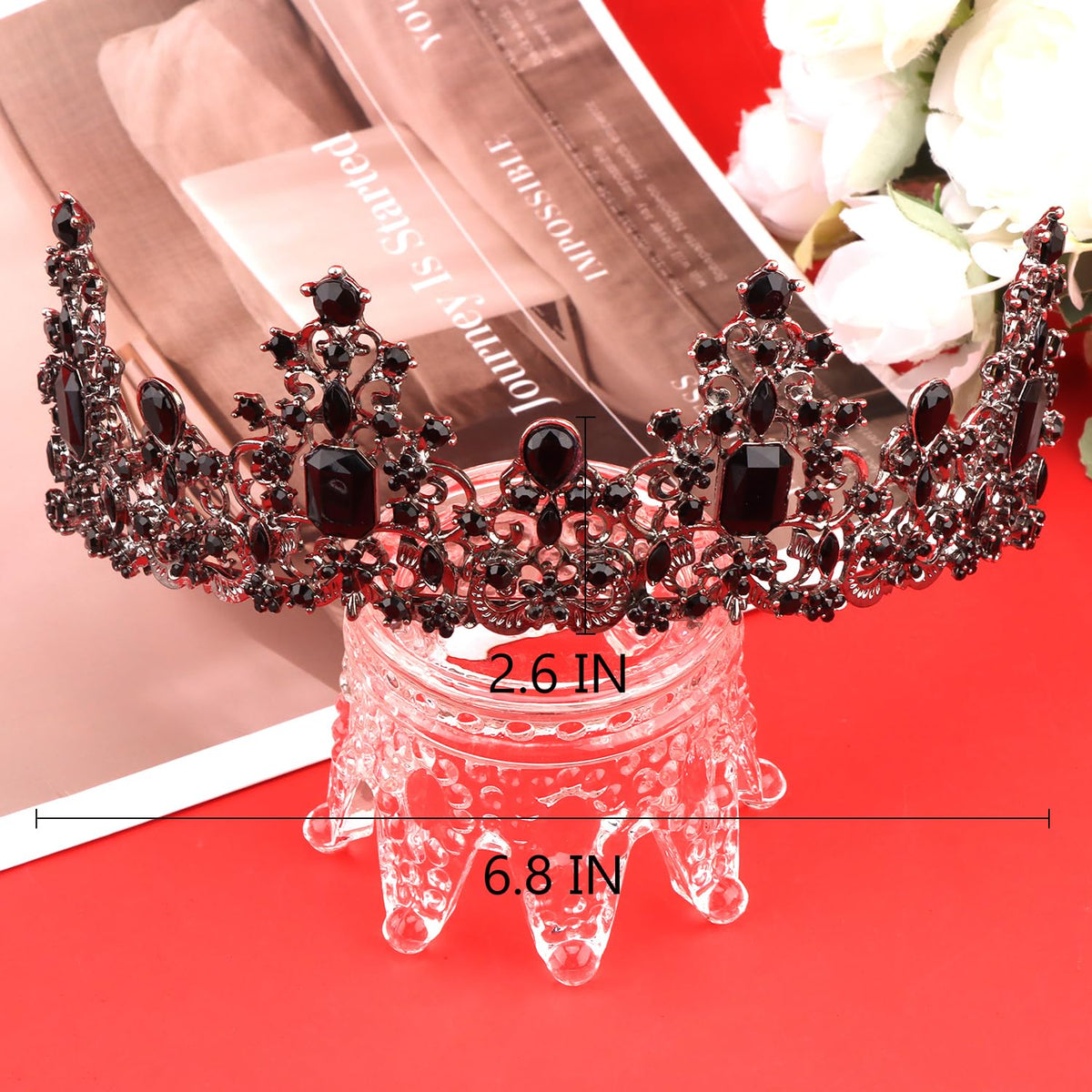 Didder Black Gothic Crown Queen Tiaras and Crowns for Women and Girls Halloween Costume Tiara Headpiece Hair Accessories
