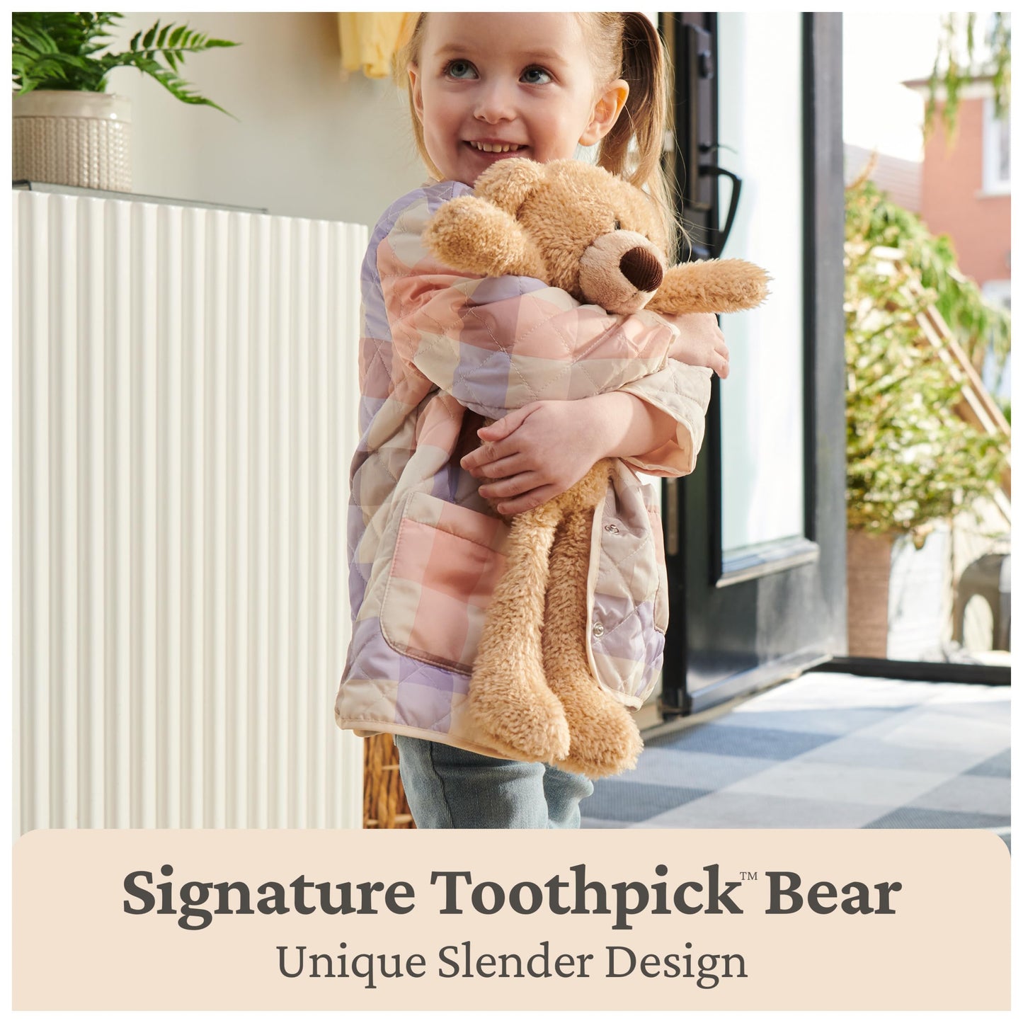 GUND Toothpick Wavy Bear, Teddy Bear Stuffed Animal for Ages 0 and Up, Gray, 15”