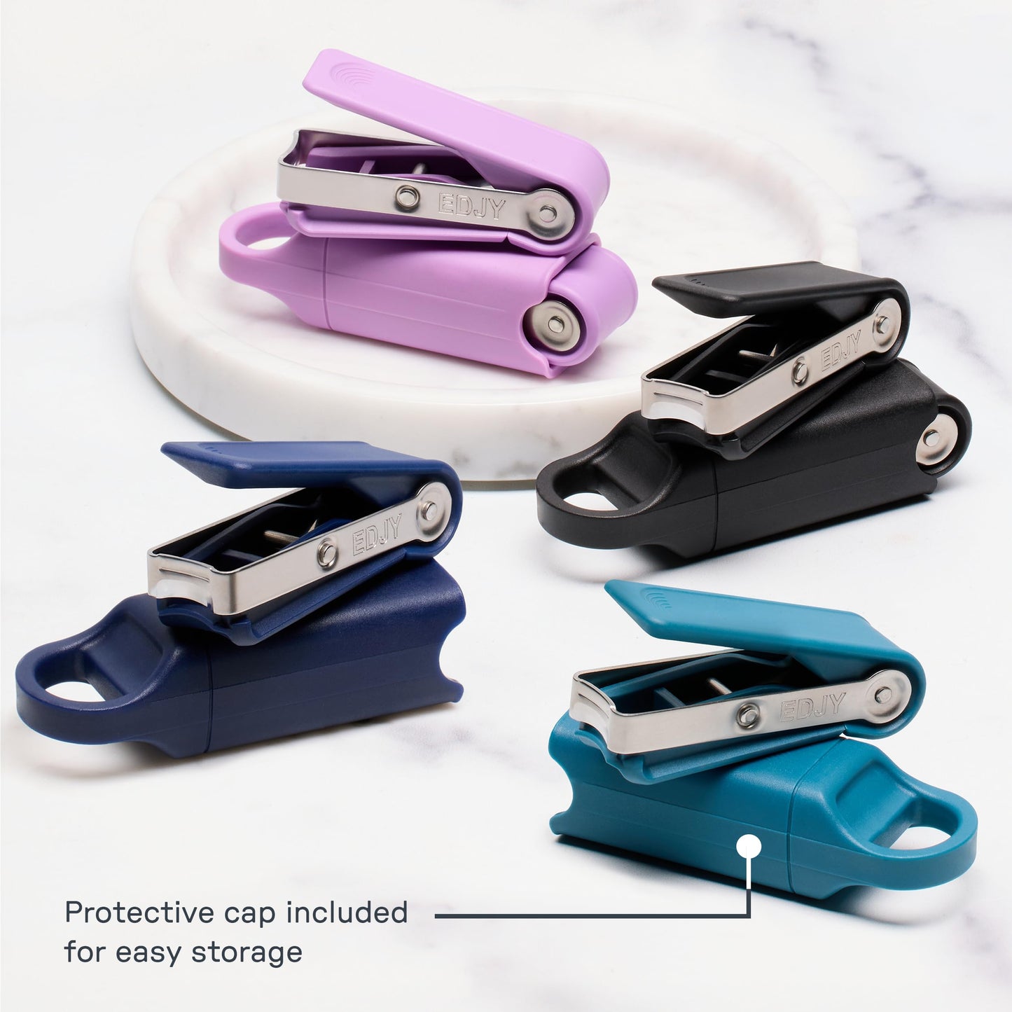 EDJY Fingernail Cutter - Precision Stainless Steel Nail Cutter for Fingernails | Sharp Blade, Ergonomic Design, Durable & Rust-Resistant | Ideal for Men and Women | Multi Color | 4-Pack