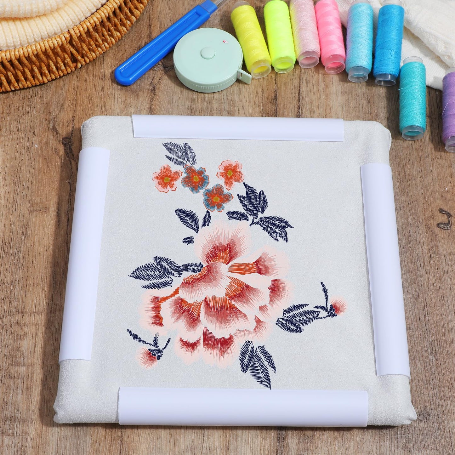 Afcabakila 3 Pcs Rectangular Embroidery Hoops White Cross Stitch Snap Frames, 3 Size Embroidery Frame for Quilting, Needlepoint, Silk-Painting DIY Sewing, Craft Tool,Craft Sewing and Ornaments