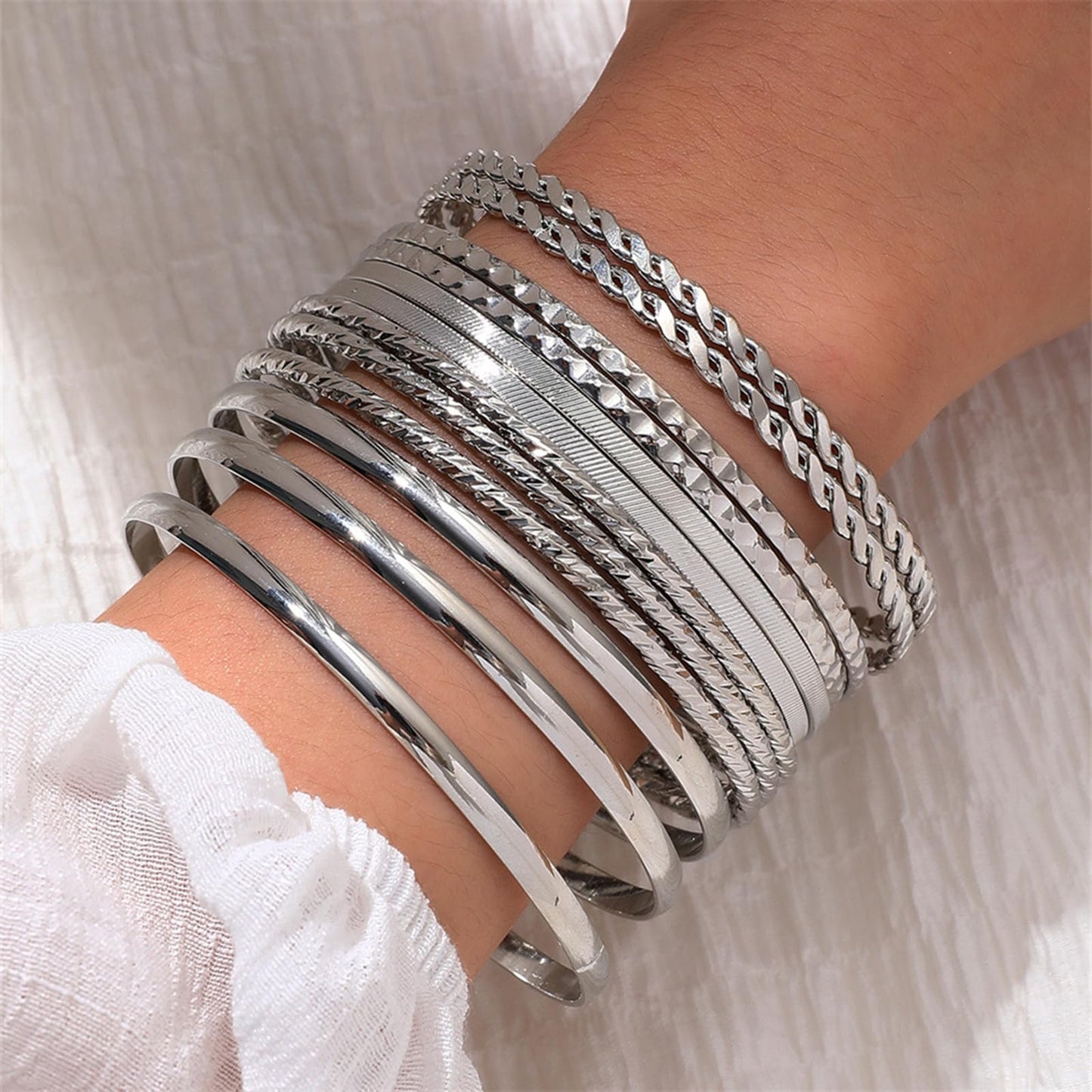 FUNOJOY Bangle Bracelets for Women,14K Gold Plated Boho Indian Multi Stackable Bangles For Women Jewelry Gifts