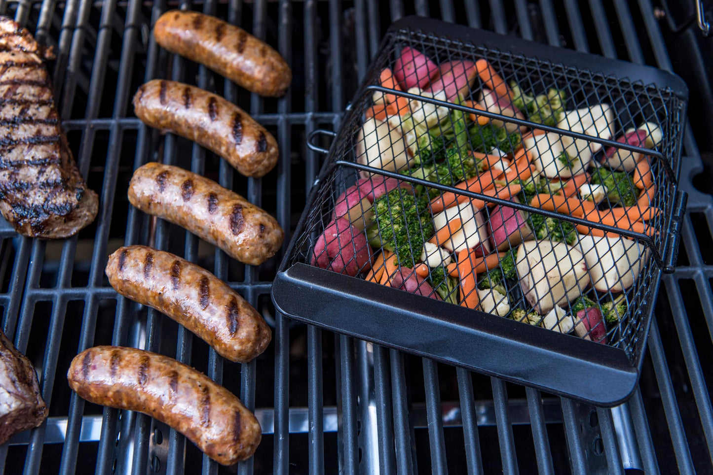 Char-Broil Non-Stick Grill Basket, Black,Silver