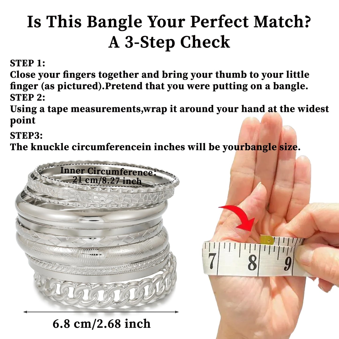 AYWFCBF Silver Bangles for Women, 10 Pcs Boho Stackable Bracelets Multi Layer Textured Chunky Bracelets Jewelry Set for Women