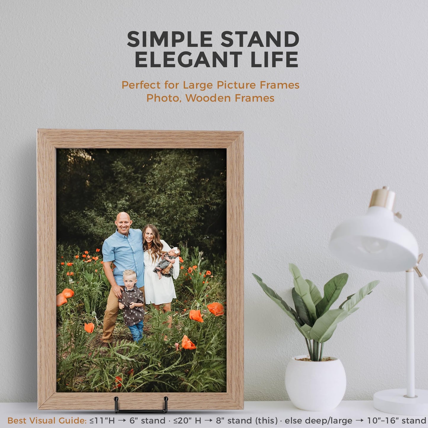 TR-LIFE Plate Stands/Holder for Display, 8 Inch, Large, Metal Frame for Picture, Decorative Platter, Book, Photo Easel (2 Pack)