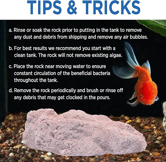 Magic Tank Rock, Fish Tank Rocks for Enhancing Water Clarity with Your Regular Cleaning Routine, Fish Friendly Aquarium Rocks, All Natural Aquarium Decor, Small, Up to 750 Gallons