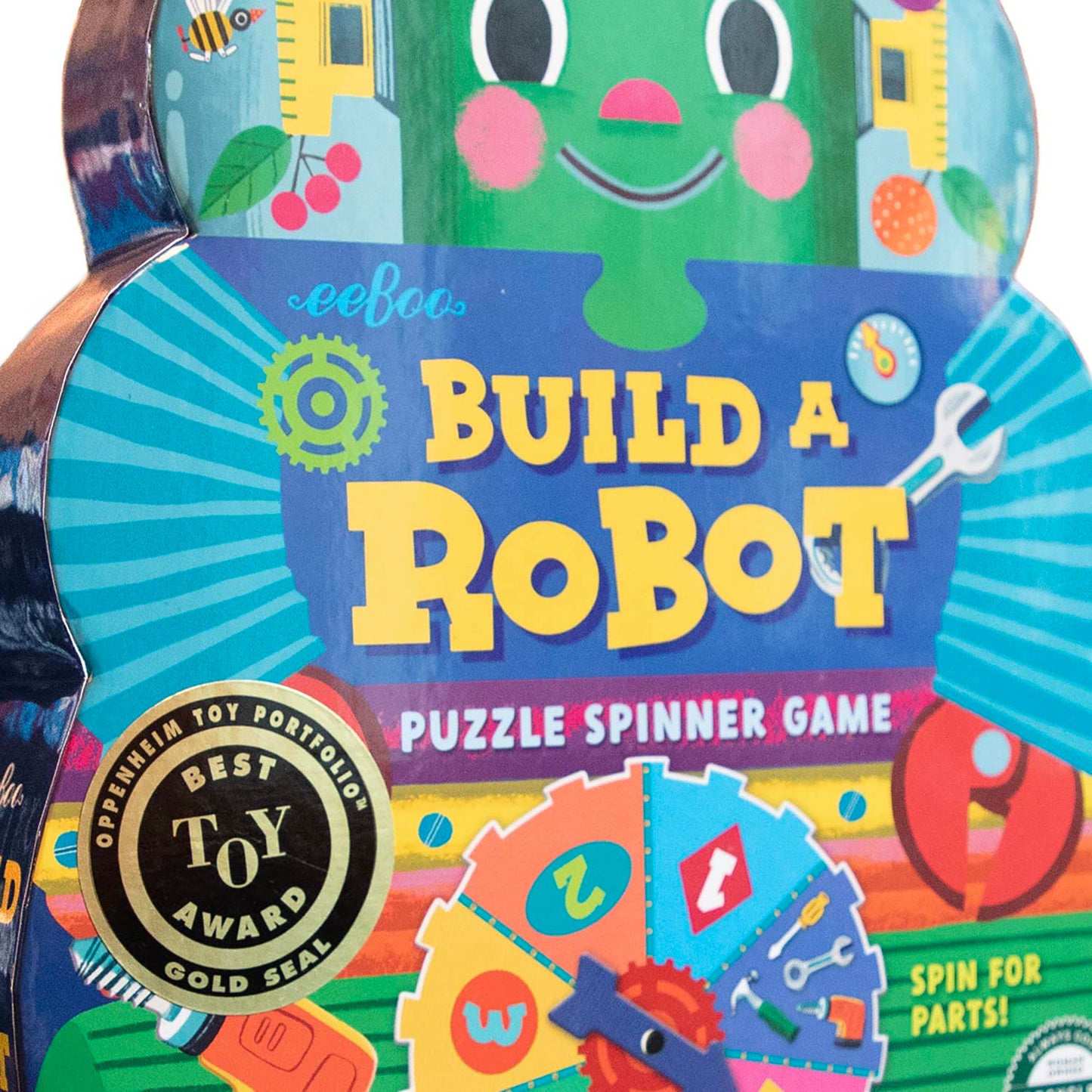 eeBoo Build a Robot Spinner Game - Award Winning Number Matching Robot Building Game, Screen-Free Fun for 2-4 Players, Kids Ages 3 and up