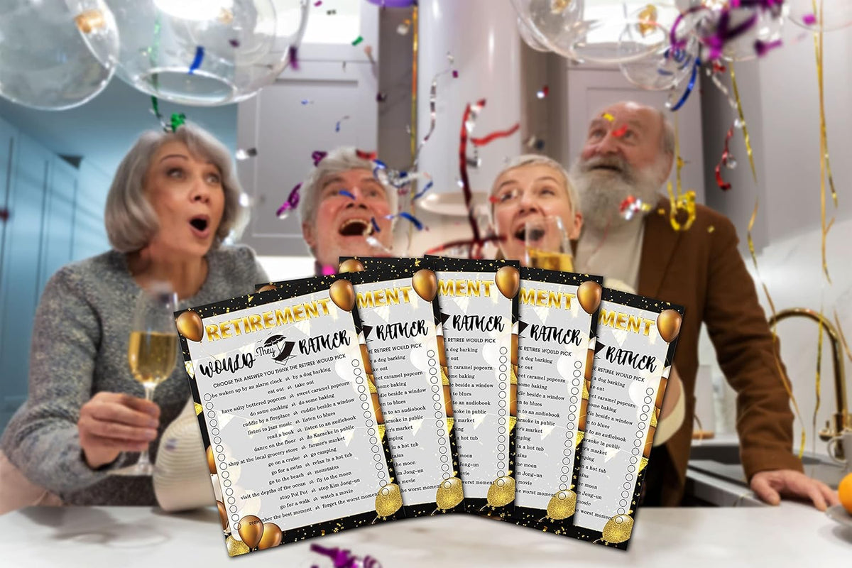 Retirement Party Game Cards – Would They Rather | 30 Cards 5"x7" Fun Party Activity