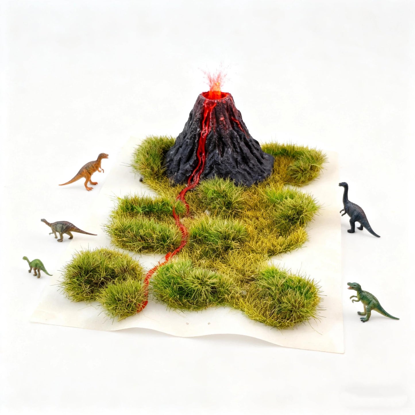 gdeplok Static Grass Mat, Pre-Glued Realistic Model Turf Sheets for Train Scenery, Railway Landscape, Architectural Models, Diorama Terrain, Wargaming & DIY Garden Displays (Autumn Green)