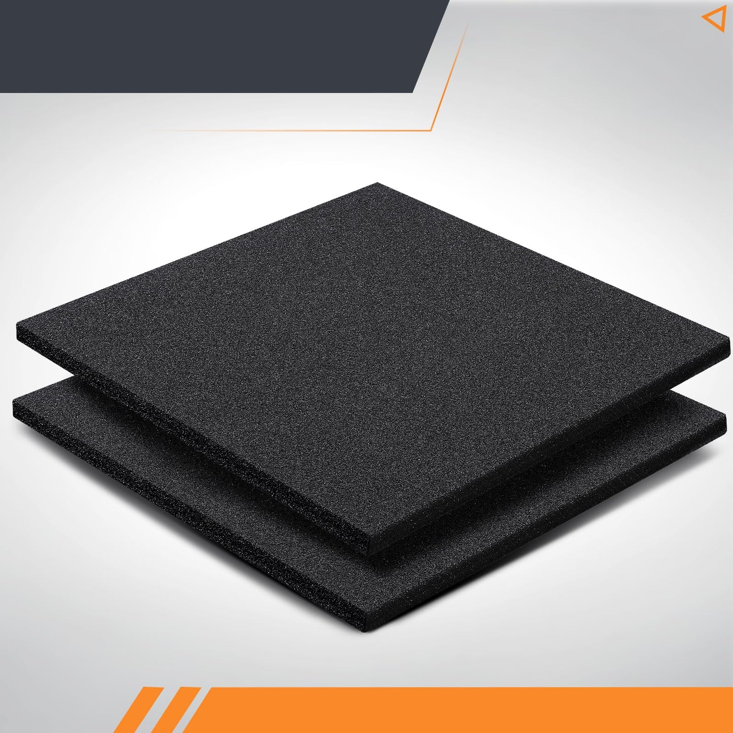 Pangda 2 Pcs Black Foam Pad 12 x 12 x 0.25 Inches Cuttable Polyurethane Foam Sheet, High Density, Non Corrosive, Anti Static Pad for Packing Crafts Cases Toolbox Camera Storage
