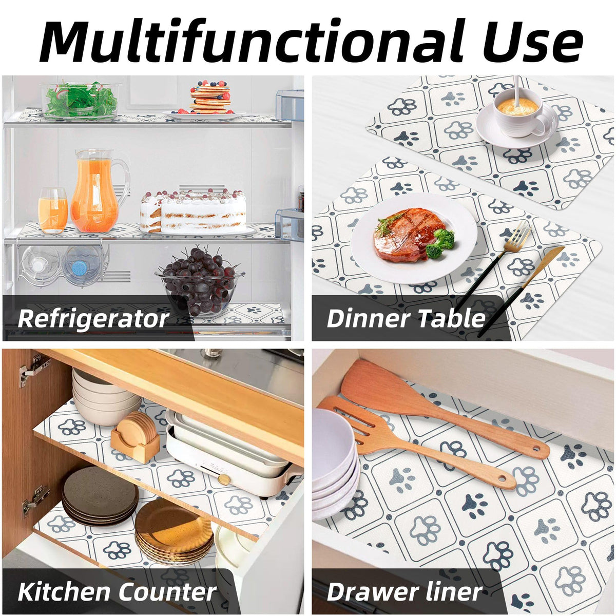 Bulk Shelf Liner 18" W x 192" L Cupboard Liner Shelving Paper for Cabinets and Drawers Pantry Shelf Liners for Kitchen Cabinets Non