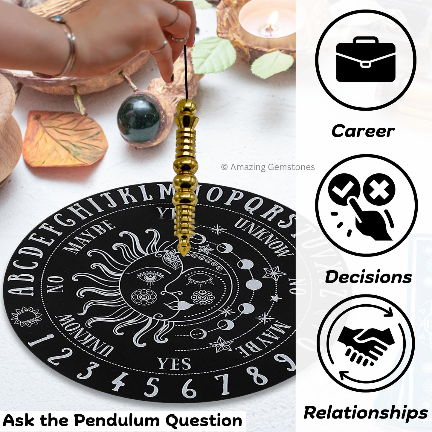 Amazing Gemstone Healing Metal Pendulums for Divination, Gold Orion Double ISIS Steel Copper Pendulum High Energy Pendulo de Bronce Pendulos de Mesa MP26