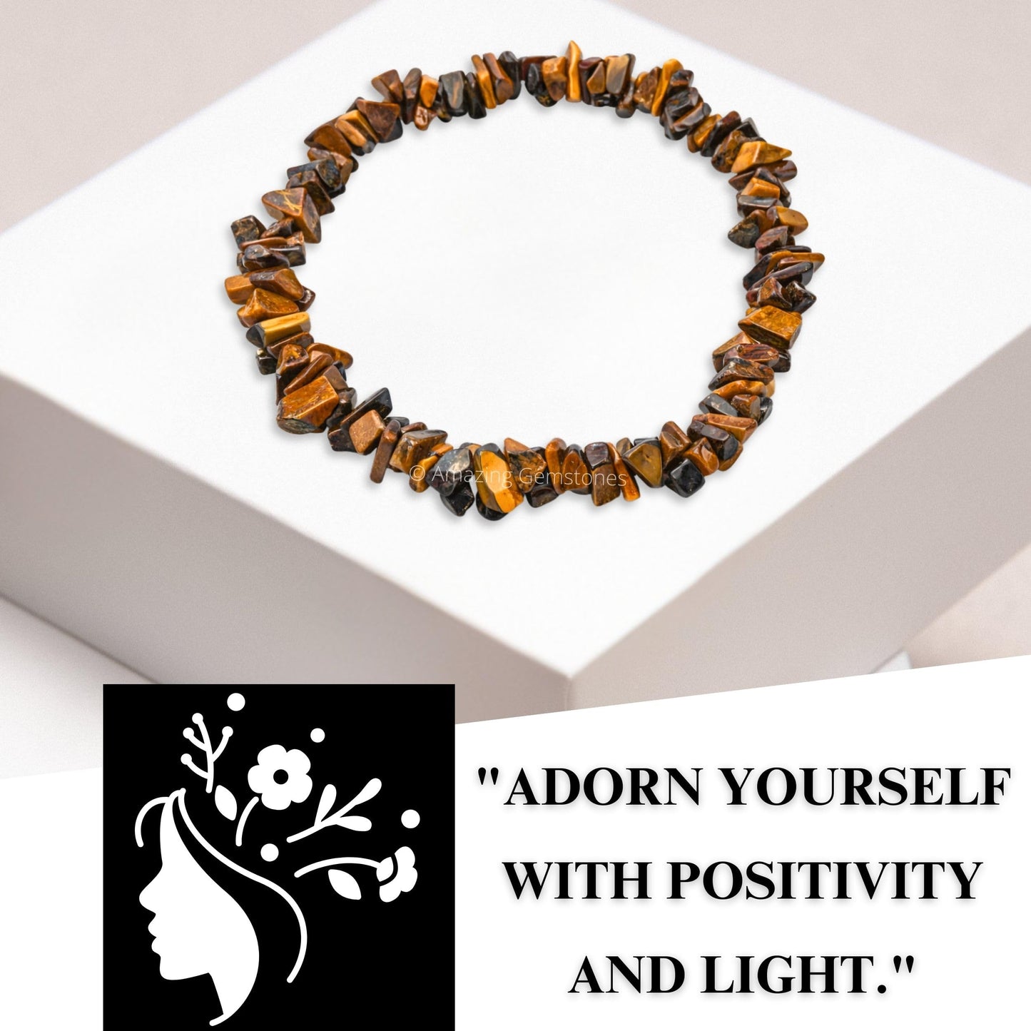 Amazing Gemstone Chips Bracelet (Tiger Eye)