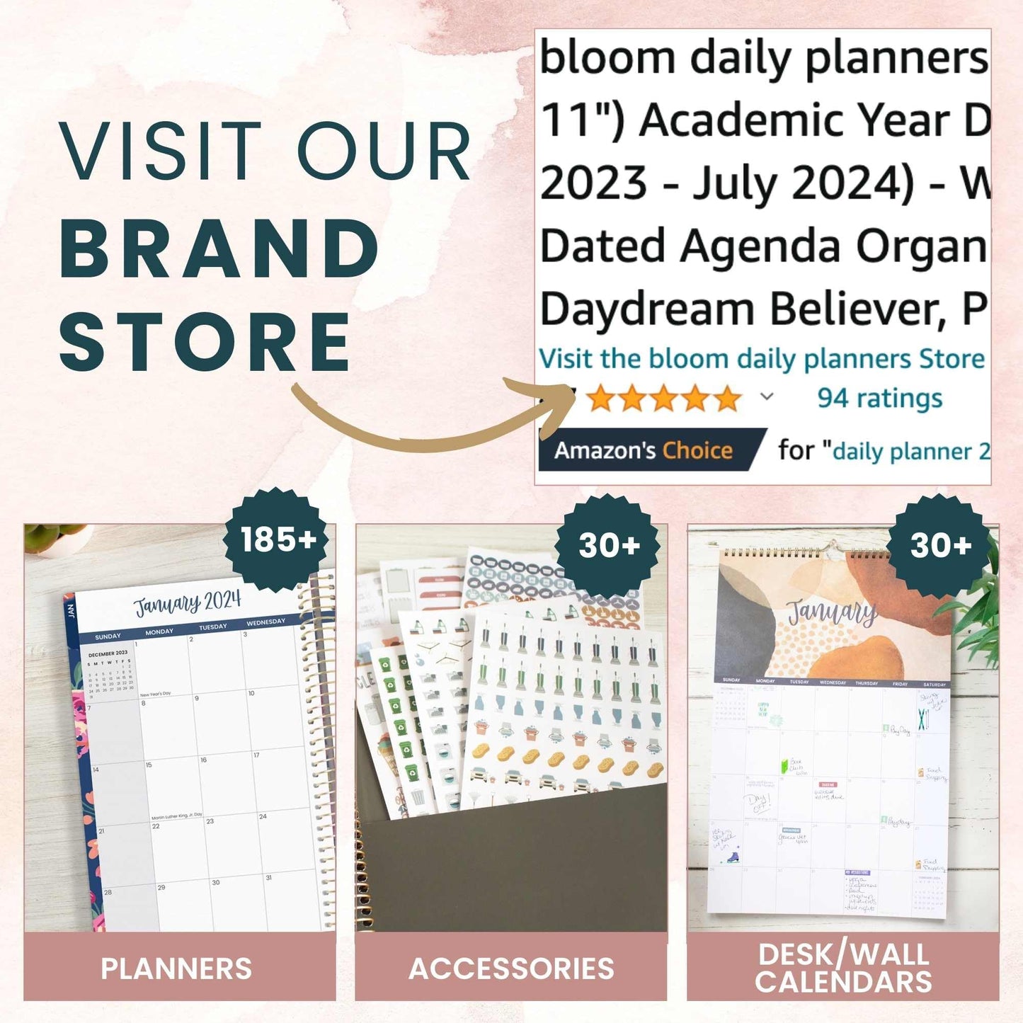 bloom daily planners Undated Perpetual Desk Easel - Motivational Inspirational Standing Flip Calendar - Page a Day (5.25" x 5.5") - Daily Mindfulness Reflection Questions