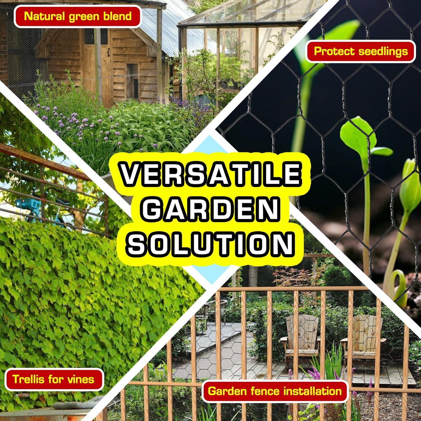 Yardbliss Premium Black Chicken Wire Fencing12inx150ft, PVC Coated Chicken Wire, Poultry Netting, Galvanized Chicken Wire Barrier for Floral Arrangements/Craft Projects/Pet/Rabbit