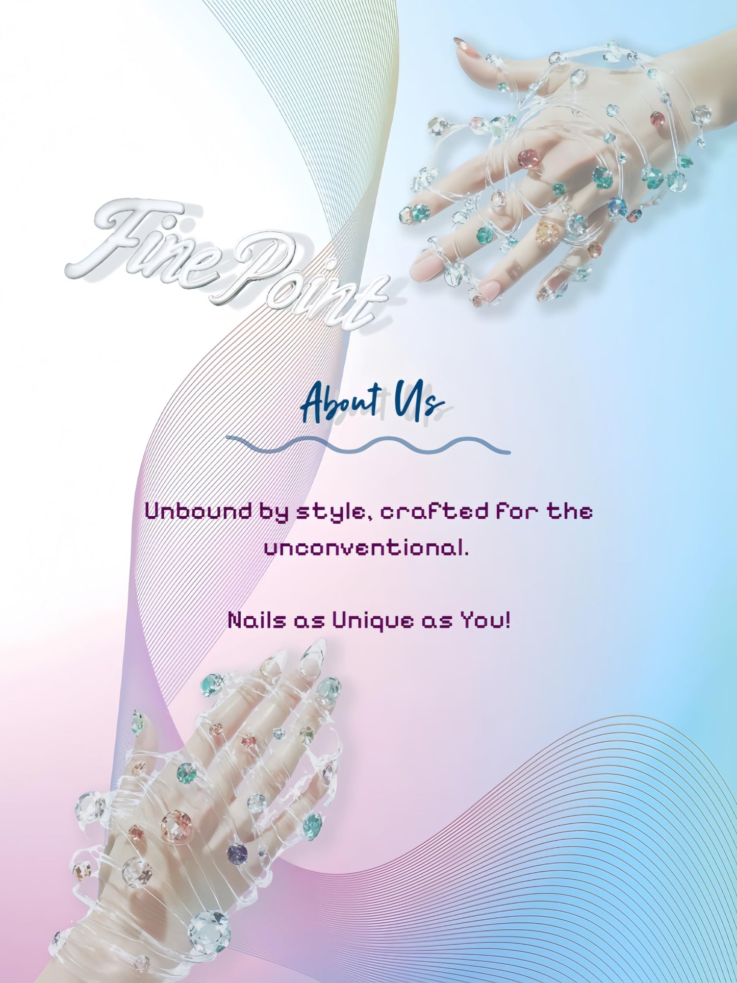 Fine Point Handmade Salon-Quality Fake Nails, Short Press On Nails, 3D Design, Matte Black Lace, See-Through, Elegant Reusable Acrylic Nails, 10 Pieces (Size Large)