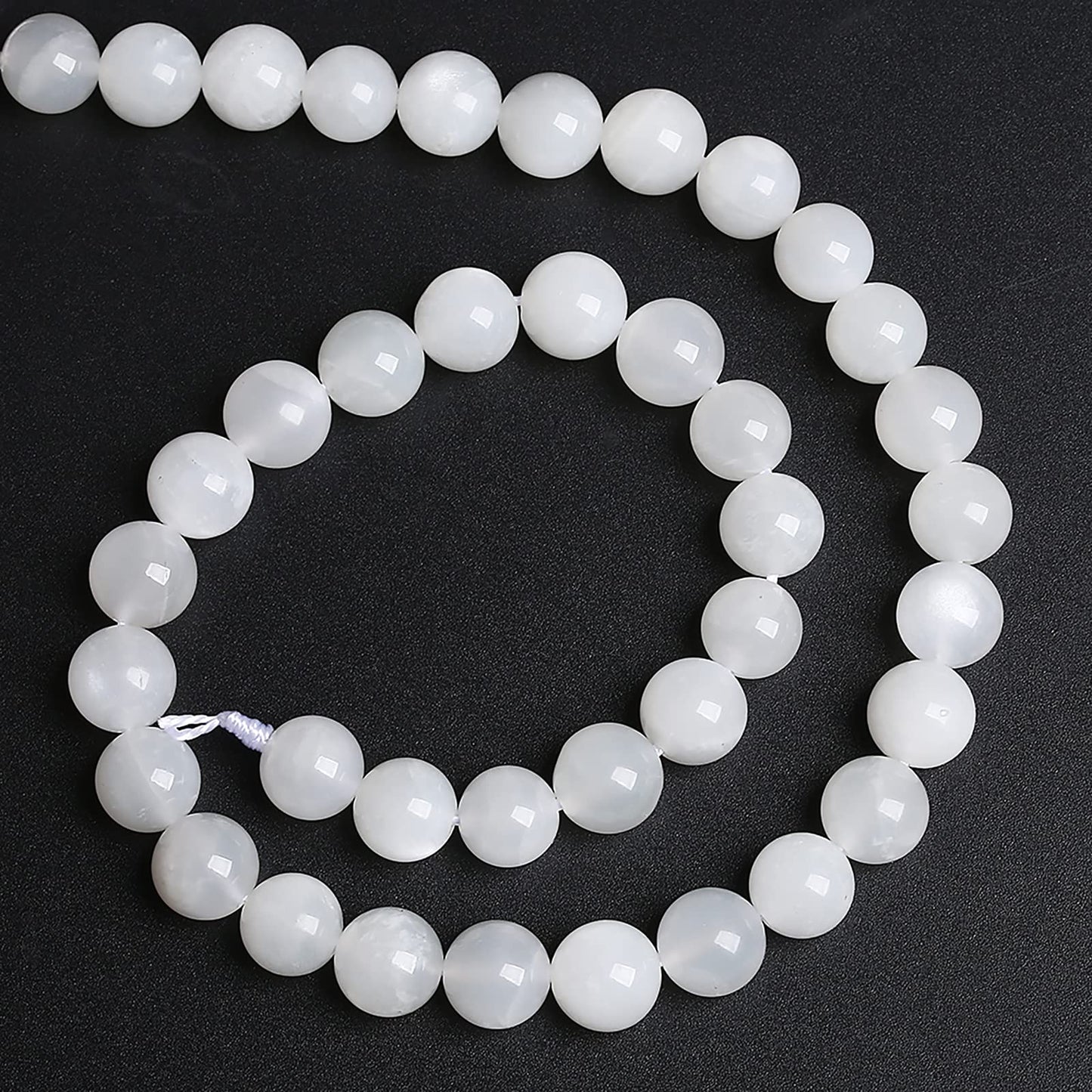 6MM 60PCS Natural White Moonstone Gemstone AAA Grade Crystal Spacer Loose Beads for Jewelry Making DIY Bracelet 15 Inches 1 Strand