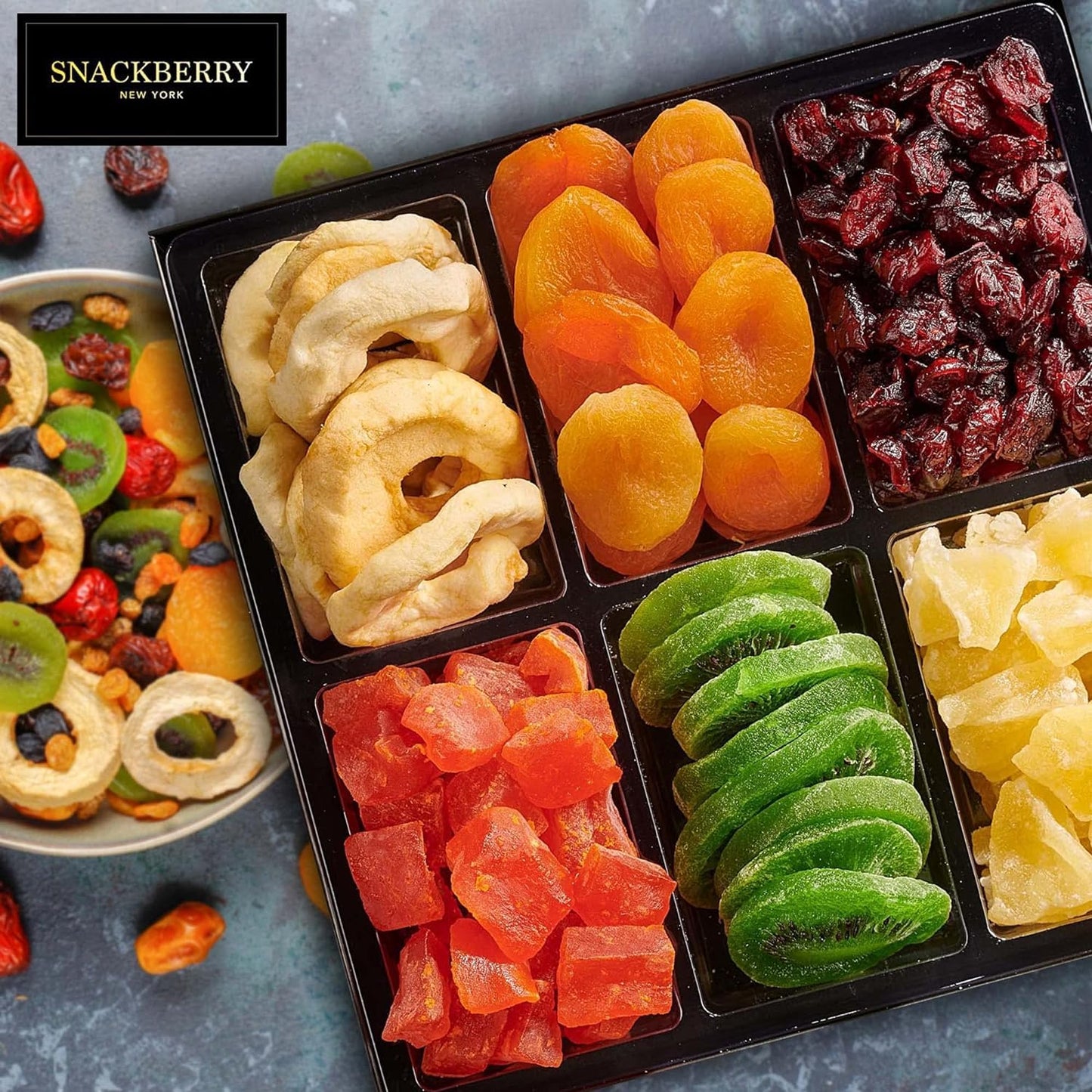 Snackberry Mothers Day Dried Fruit Basket, Gourmet Snack Box, in Elegant Drawer Window Box, Healthy Gift Snack Box for Women. Kosher Parve (Single)
