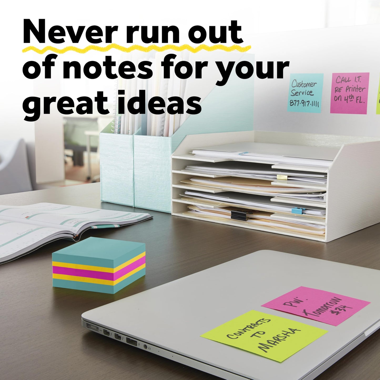 Post-it Super Sticky Notes, 1 Cube Note Sticky Notes Pad, 3 x 3 in., School Supplies and Office Supplies, 2X the Sticking Power, Neutrality Collection