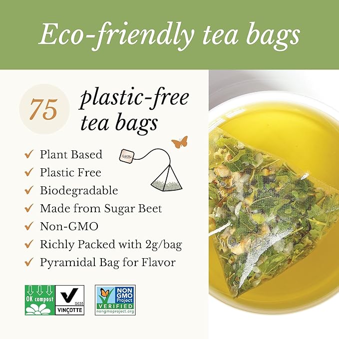 Organic Wild Hawthorn Leaf and Flower Herbal Tea - Caffeine Free - Pharmacopoeia Potency - 75 Plant Based Tea Bags