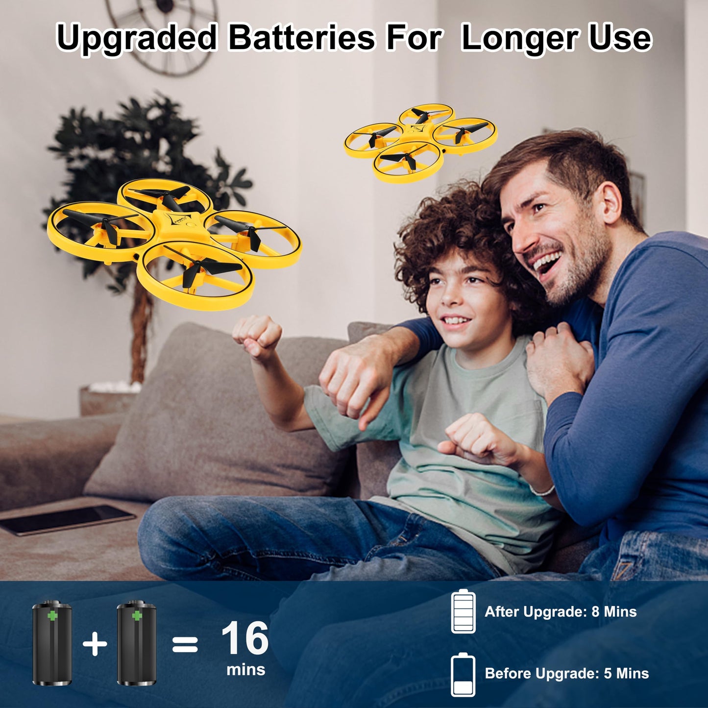 Awaiymi Gesture Control Drone Rc Quadcopter Aircraft Hand Sensor Drone with Smart Watch Controlled, 2 batteries, 360° Flips, Led Light, 3 Modes, 2 USB Cables, Best Gift for Kid