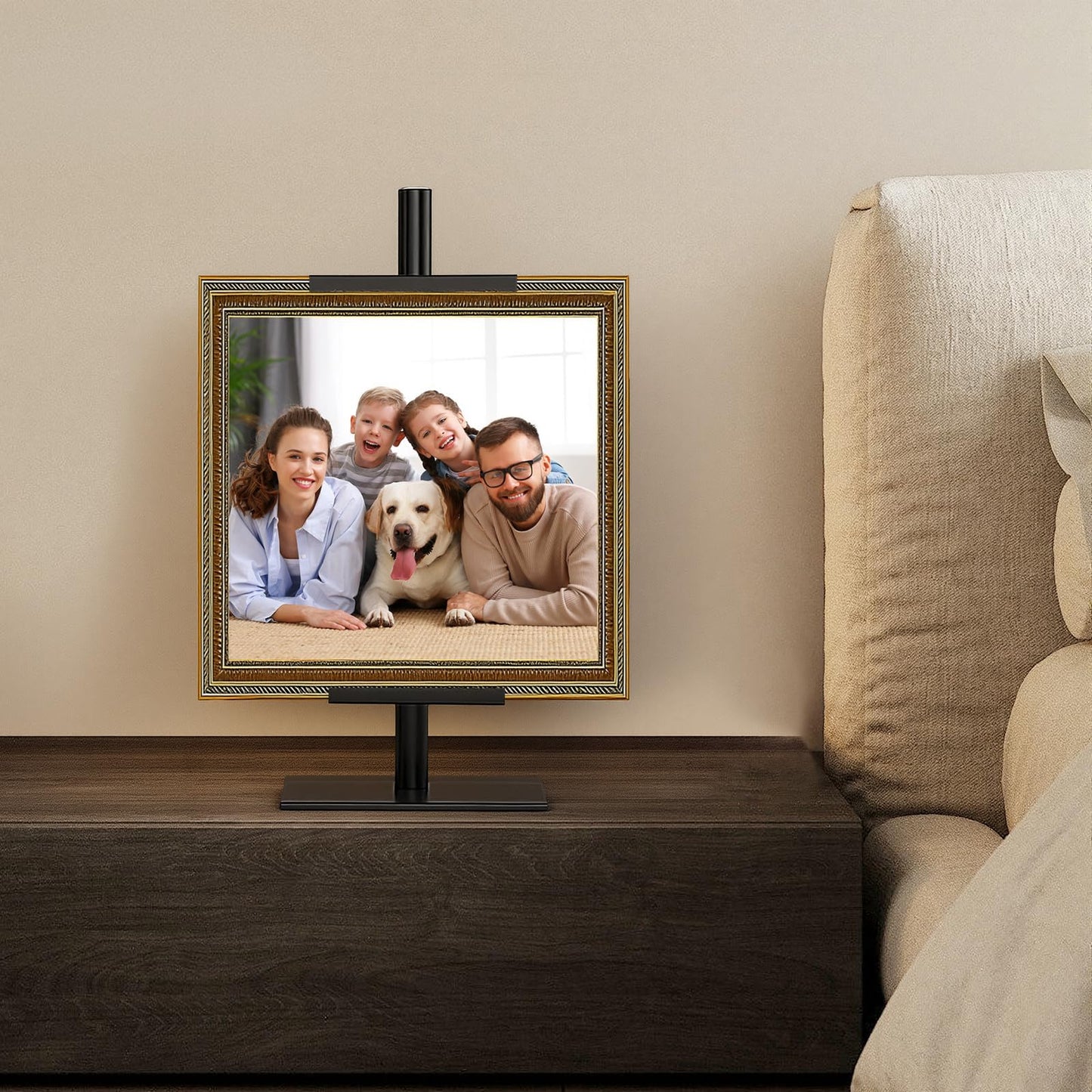 Risirica Adjustable Tabletop Picture Frame Stand,Heavy Metal Base Adjustable Size Table Easels for Display,Picture Frame Holder Art Display Stand,Art Poster Rack,for Home Office Galleries