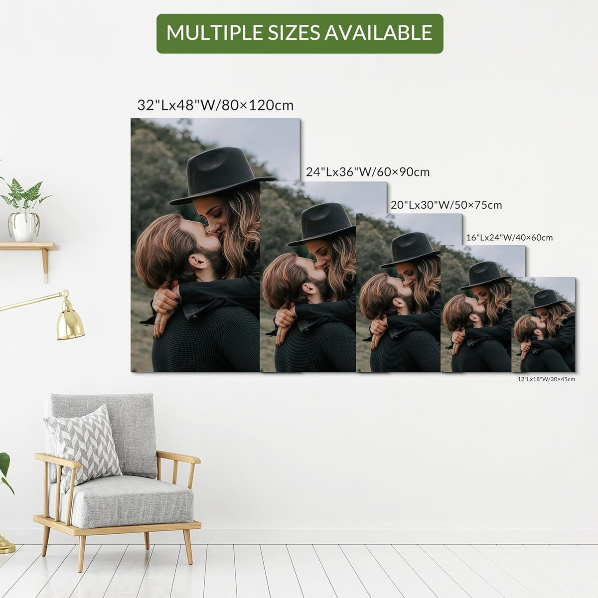 Wewejia Custom Canvas Prints with Your Photos 24x36inch, Upload Your Picture/Photo - Custom Personalized Canvas Photo Gifts Couples Family Baby Wedding Pets Home Decor Easy to hang