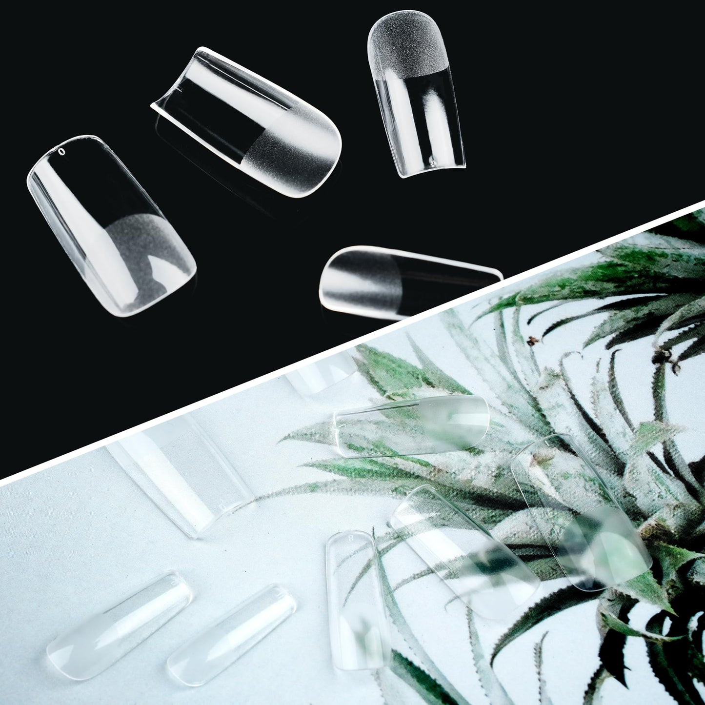 Half Matte Medium Square Fake Nail Tips, Soft Gel Pre-Shaped Nail Tips, Full Cover False Nails with Clear Box for Nail Salons and DIY Nail Art, 600PCS/12 Sizes