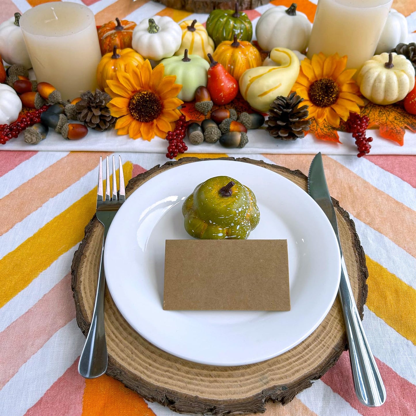Winlyn 60 Pcs Assorted Small Artificial Pumpkins and Gourds with Acorns Pinecones Maple Leaves Sunflowers Fall Harvest Decoration Set for Thanksgiving Halloween Bowl Filler Table Centerpiece Wreaths