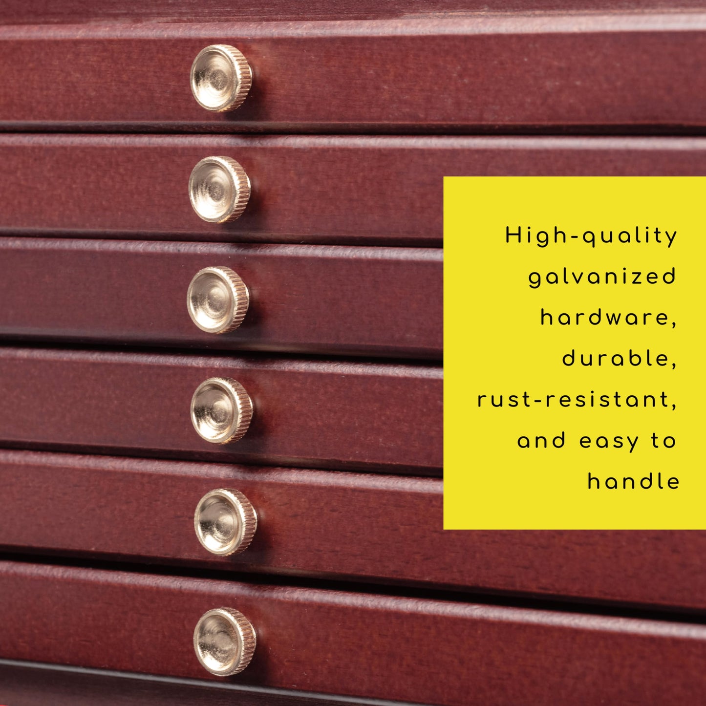 MEEDEN 6-drawer Wood Artist Supply Storage Box, Portable Beechwood Multifunctional Pencil Brush Organizer Wood Box with Drawer&Compartments for Pastels, Pencils, Pens, Makeup Brushes(Deep Walnut)