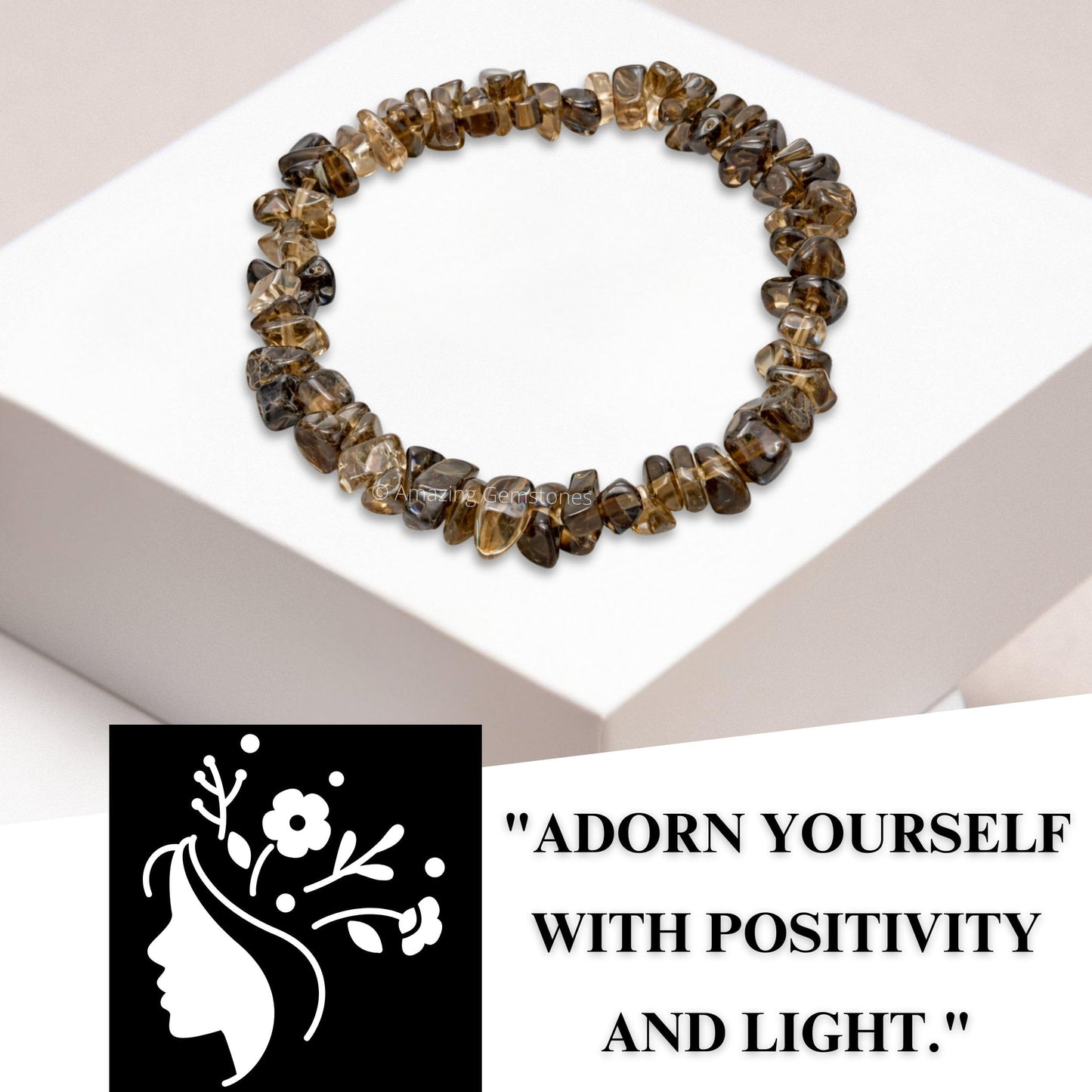 Amazing Gemstone Chips Bracelet (Smoky Quartz)